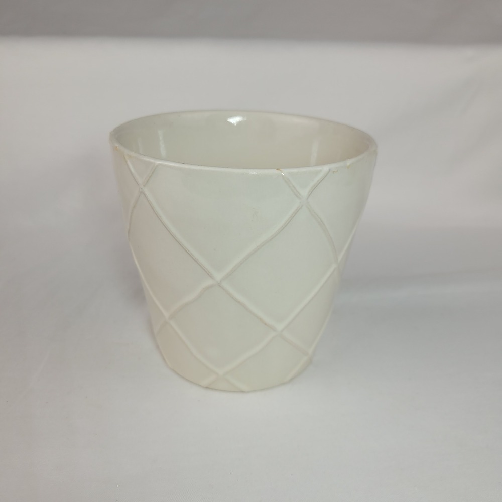 Costa Farms Ceramic Lattice Diamond Pattern Planter Pot 4.75"
